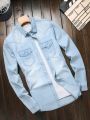 Men's Flip Pocket Denim Shirt