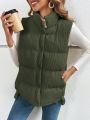 SHEIN Frenchy Women's Press Stud Closure Bread Shape Vest