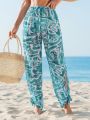 SHEIN Swim BohoFeel Women'S Marble Printed Cover Up Pants