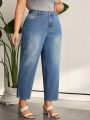 SHEIN LUNE Plus Size Tapered Jeans