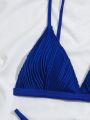 Teenagers (Female) Solid Color Swimsuit Set