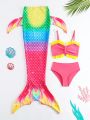 Young Girl's Mermaid Scale Printed Swimsuit Set