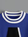 SHEIN Kids EVRYDAY Boys' (little) Casual Round Neck Long Sleeve Sweater