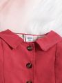 Fashionable Casual Baby Girls' Turn-down Collar Long Sleeve Windbreaker Jacket