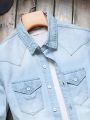 Men's Flip Pocket Denim Shirt