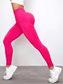 Yoga Basic Solid Color High Waist Sports Leggings