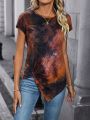 SHEIN LUNE Kink Detail Tie-Dye T-Shirt