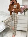 Plaid Long Sleeve Pajama Set