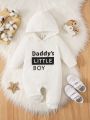 Infant Boys' Hooded Jumpsuit With Letter Print