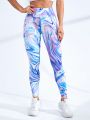 SHEIN Yoga Trendy Women'S Full Printed Inca Pattern High Waisted Athletic Leggings