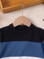 SHEIN Kids EVRYDAY Tween Boy Color Block Sweater