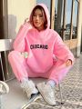 SHEIN Qutie Letter Printed Hoodie And Pants