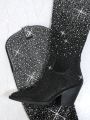 Women'S Fashionable Boots With Rhinestone Decoration