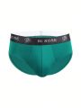 4pcs Men's Triangle Underwear With Letter Weave Band