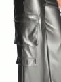 SHEIN BAE Women's Solid Color Metallic Low Waist Wide Leg Utility Pants With 3d Pockets