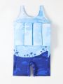 Young Boy Cartoon Graphic Float One Piece Swimsuit