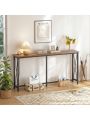 SUPERJARE Console Table with Outlet & USB Ports, 63 Inches Sofa Table, Entryway Table