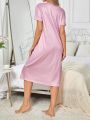 Women's Nightgown With Text Pattern