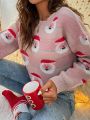 SHEIN Frenchy Women's Fun Santa Claus Design Casual Sweater