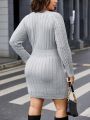 SHEIN Essnce Plus Raglan Sleeve Sweater Dress Without Belt