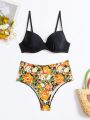 SHEIN Swim Vcay Floral Printed Women's Bikini Swimsuit, Random Print