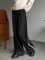 FRIFUL Contrast Side Seam Waist Belted Pants