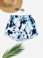 SHEIN Swim Vcay Random Floral Print Tie Front Bikini Shorts