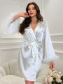 Ladies' Lace Patchwork Satin Nightgown