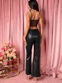 Pretty on the Outside Sequin Bustier Top & Flare Pants Set