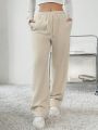 Drawstring Waist Slant Pocket Cargo Pants