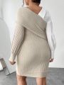 SHEIN Essnce Plus Size Women's Color Block Cross Front Dress
