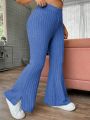 Plus Split Hem Flare Leg Pants