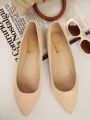 Minimalist Faux Suede Pointy Toe Flats