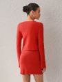 Danah Kim Knit Dress And Cardigan Set