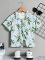 SHEIN Kids SUNSHNE Young Boy Holiday & Leisure Short Sleeve Shirt