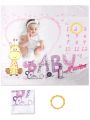 Newborn Cartoon & Letter Graphic Blanket With 1pc Accessory Photography Prop