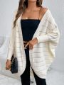 SHEIN Frenchy Striped Pattern Batwing Sleeve Duster Cardigan