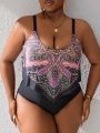 SHEIN Swim Vcay Plus Size Women'S Paisley Print One-Piece Swimsuit