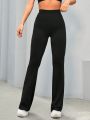 Daily&Casual Women's Ribbed Sport Bell Bottom Pants