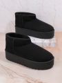 Women's Simple Black Ankle Boots Winter Snow Boots