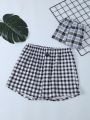 2pcs Men's Plaid Boxer Shorts With Loose Fit And High Waist For Summer