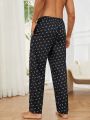 Men Allover Print Elastic Waist Lounge Pants