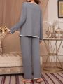 Maternity Concave And Convex Edge Casual Pajama Set