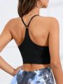 Yoga Sxy Cut Out Front Crop Sports Halter Top