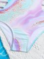 Toddler Girls' Tie-dye One Piece Swimsuit