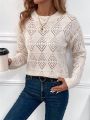 Women's Hollow Knitted Drop Shoulder Sweater