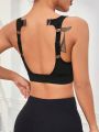 Yoga Basic Adjustable Hollow Out Sports Bra With Back Closure