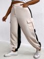 SHEIN Slayr Women'S Plus Size Color Block Cargo Pants