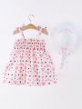 Baby Girls' Heart & Polka Dot Print Sleeveless Dress