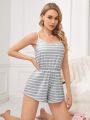 Women's Striped Cami Jumpsuit Pajama Set